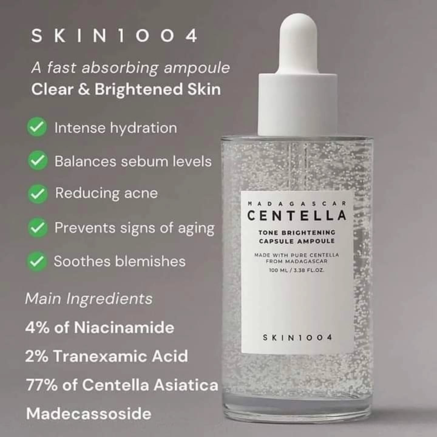 Centella SKIN 1004 Madagascar TONE BRIGHTENING Fresh Ampoule 100ml