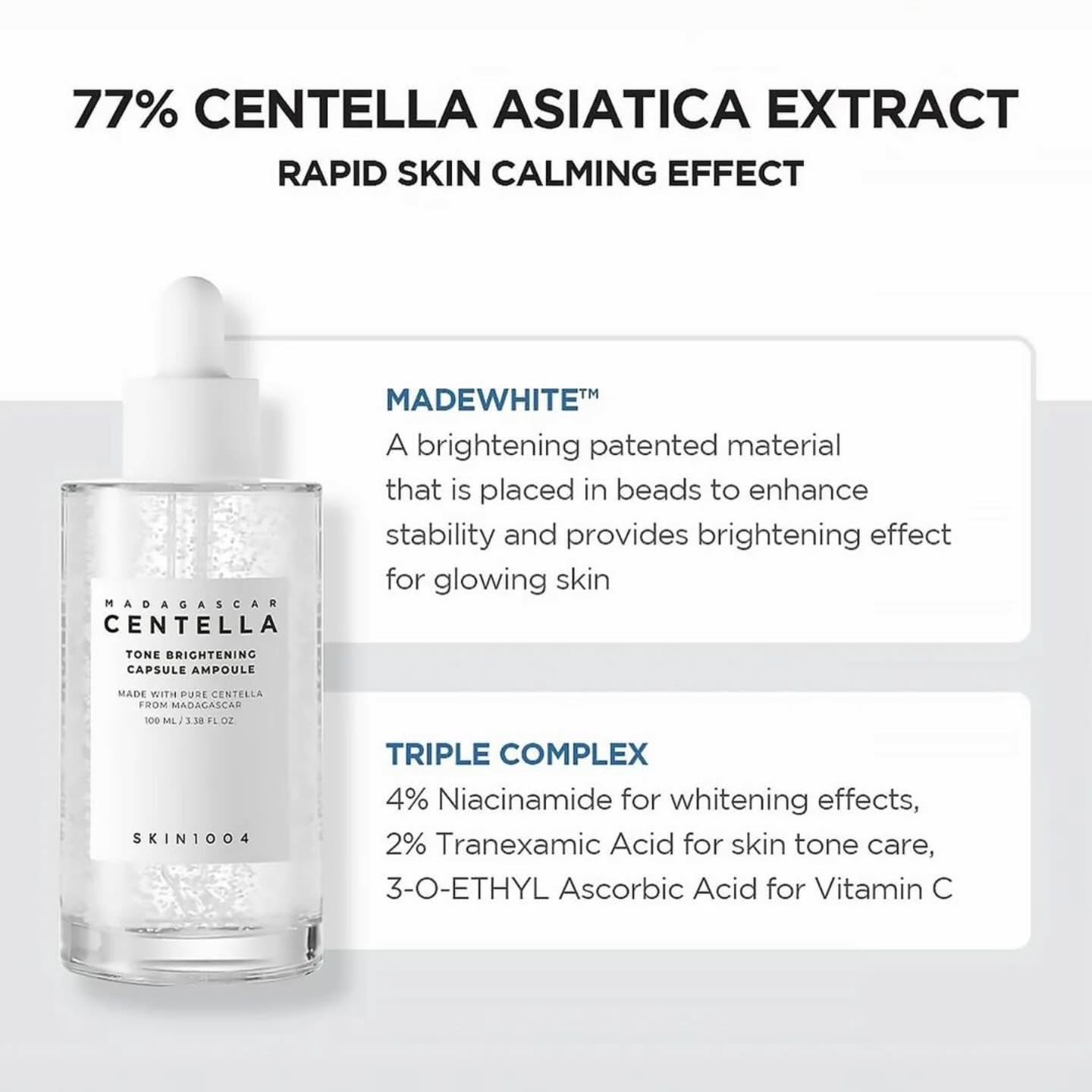 Centella SKIN 1004 Madagascar TONE BRIGHTENING Fresh Ampoule 100ml