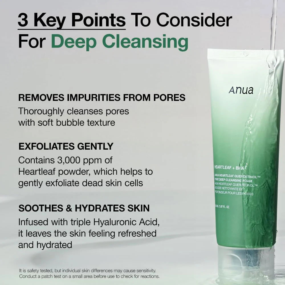 ANUA - HEARTLEAF QUERCETINOL PORE DEEP FOAM CLEANSER