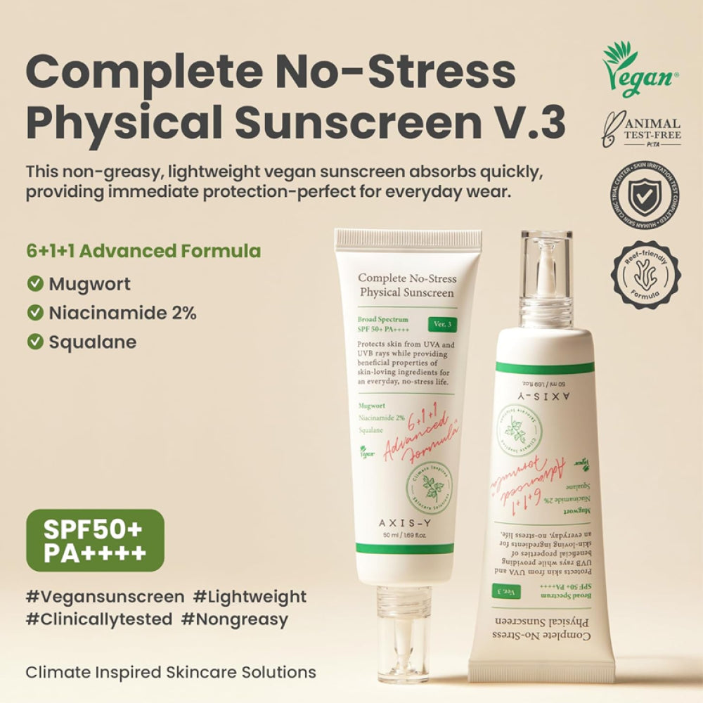 AXIS-Y Complete No Stress Physical Sunscreen SPF 50