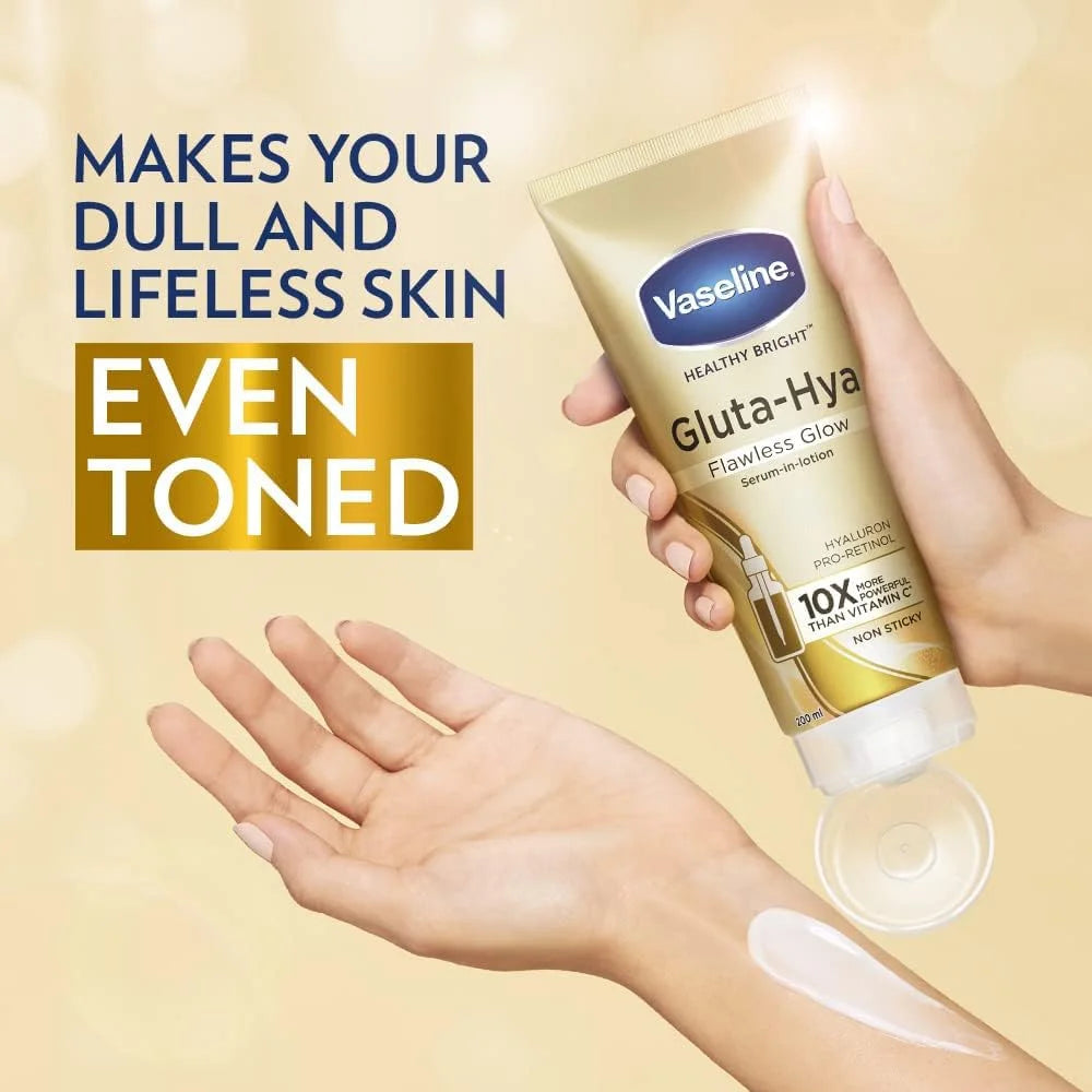 Vaseline Gluta-Hya Serum Burst UV Lotion - Flawless Bright 70x -200ml
